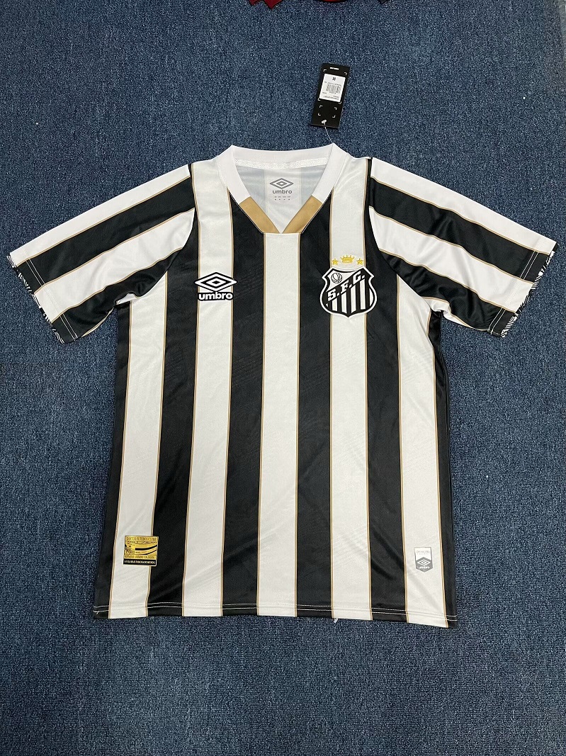 AAA Quality Santos 24/25 Away Black/White Soccer Jersey